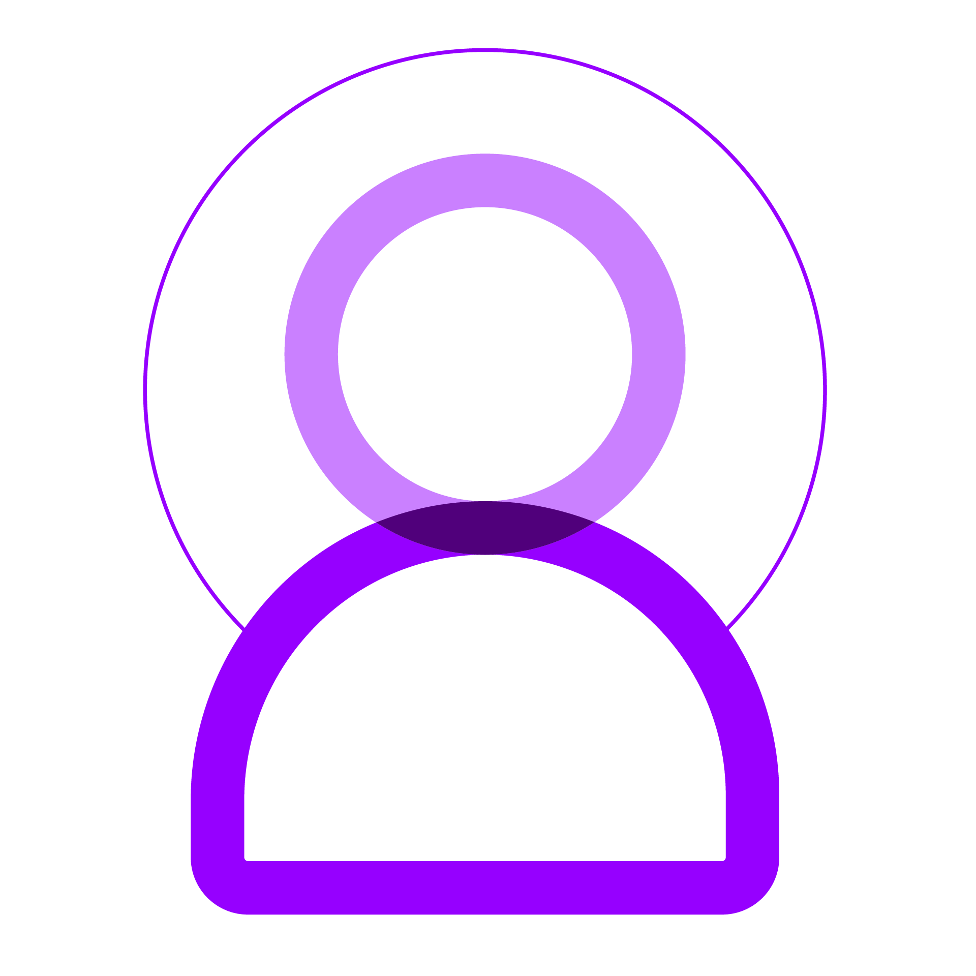 illustration of an outline of a person in purple