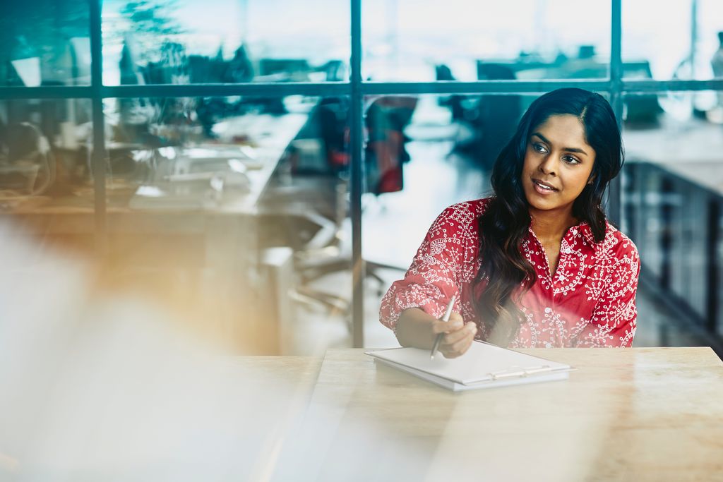 Young woman working in the office