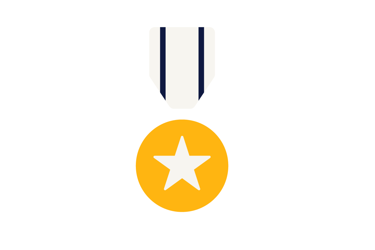 An illustration of a military medal