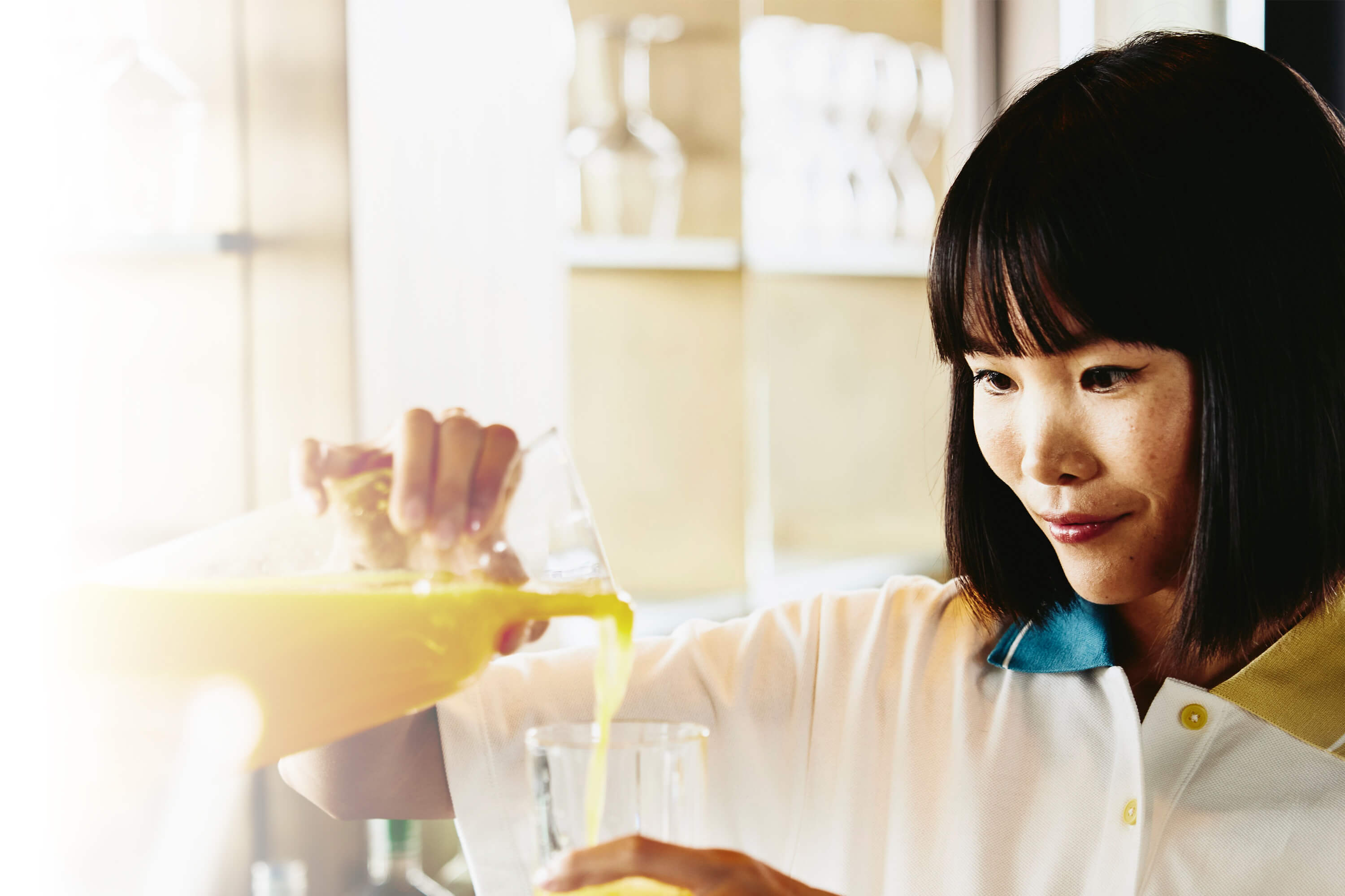 A photo of a woman working