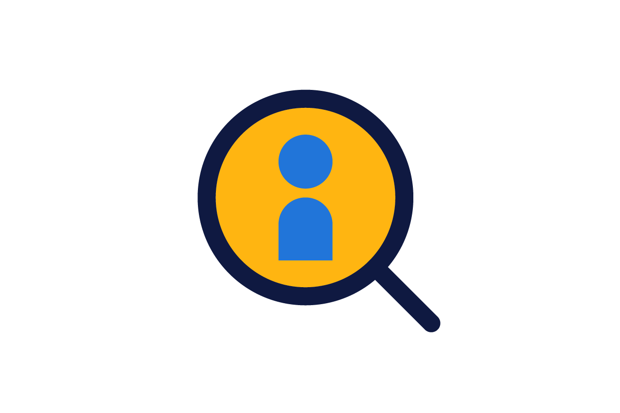 recruitment person magnifying glass