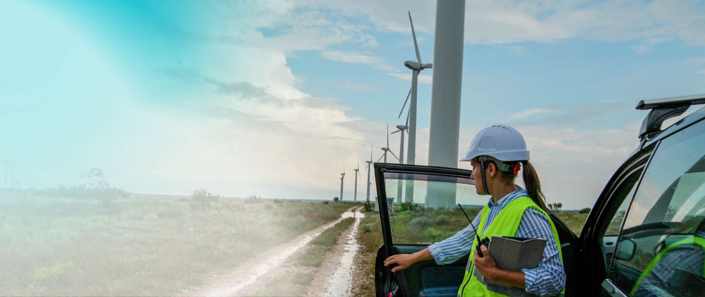 A woman working in the energy and utilities industry
