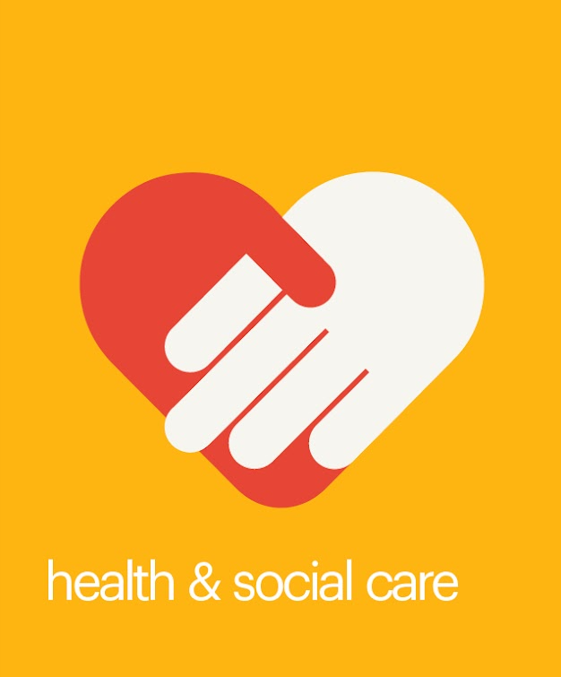 an illustration of a red and white hand in a shape of a heart