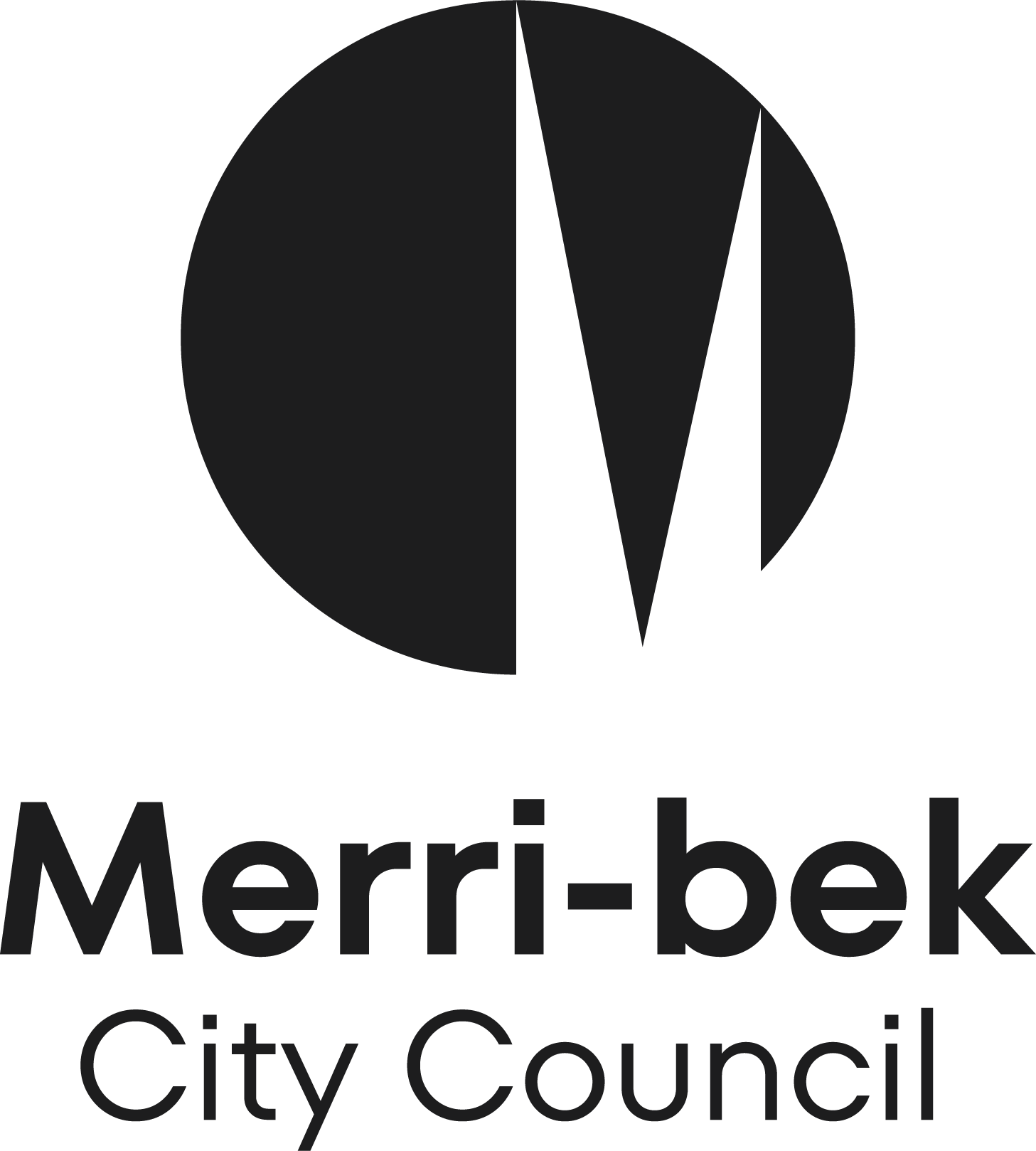 merri-bek city council logo in black and white 