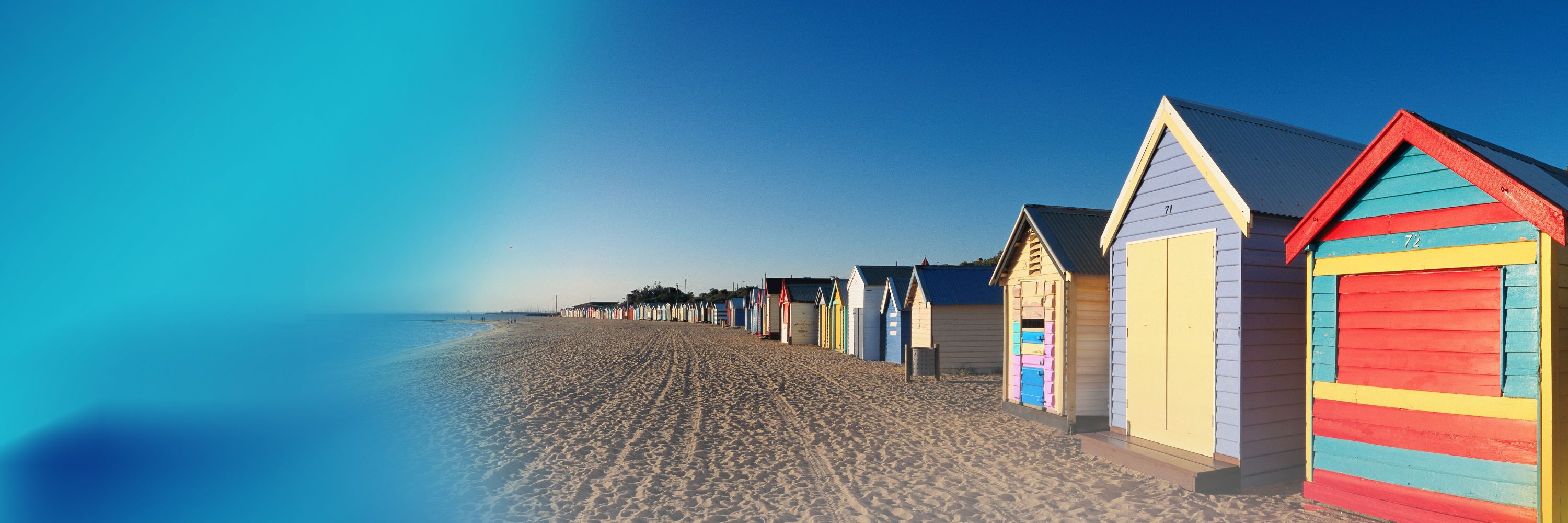 image depicting colourful beach huts at brighton beach, victoria