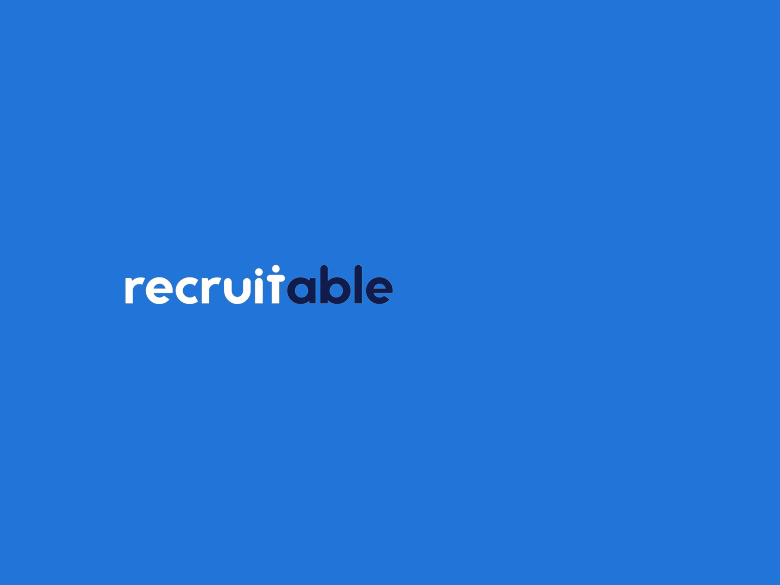recruitable logo with blue background