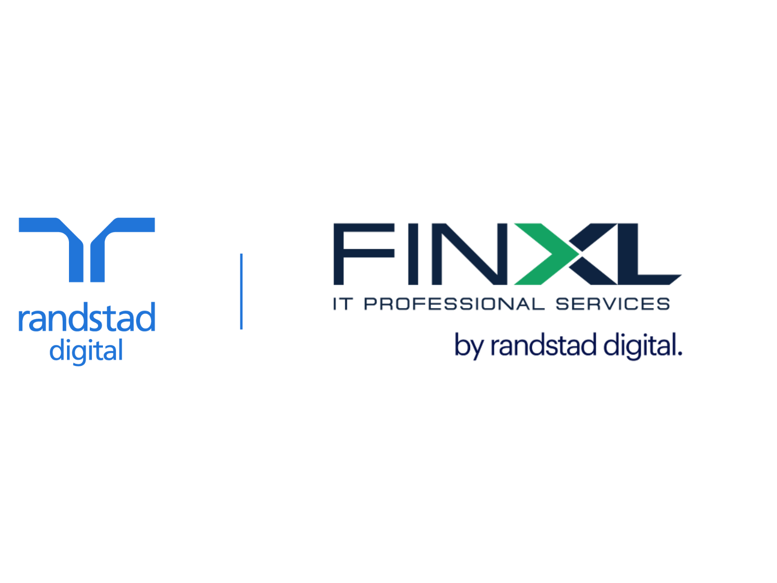 an image of the rantstad logo and finxl by randstad digital logo