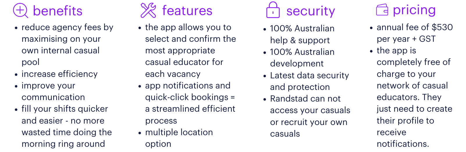 tap for staff benefits