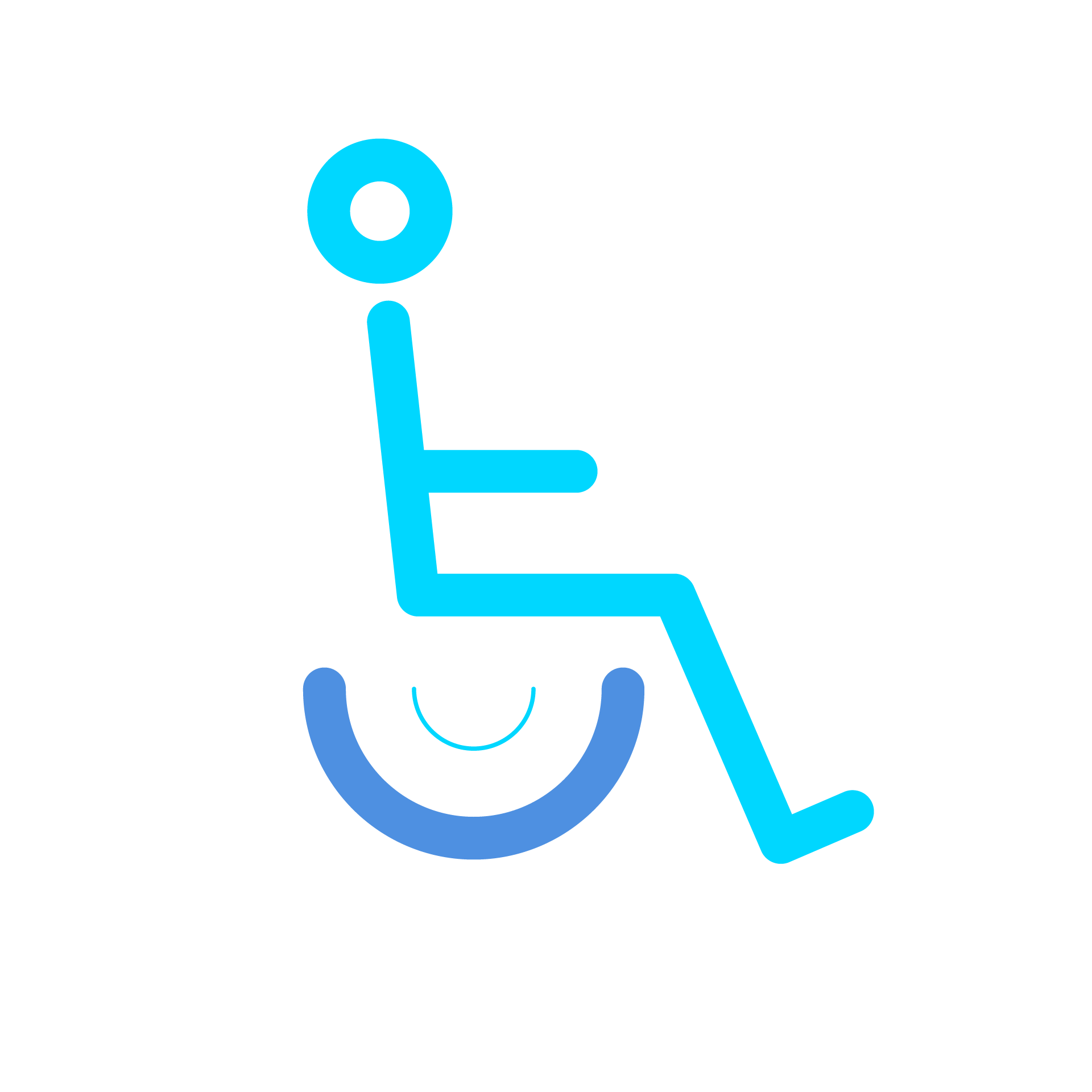 an illustration of a person on a wheelchair