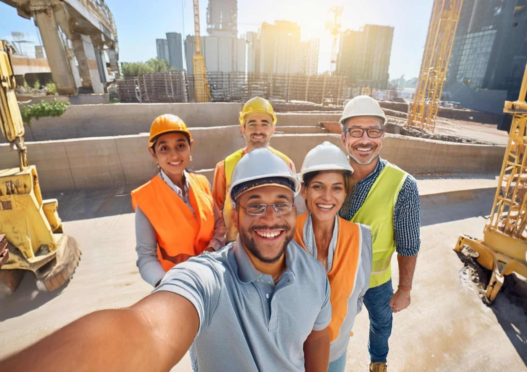 an image of engineers wearing protective and reflective gear