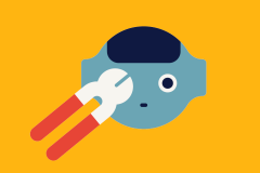 an illustration of a robot with a wrench placed on its left side 