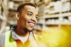 man in warehouse