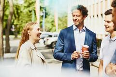 A group of people having a chat