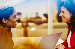 two women talking 