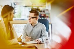 two people talking to each other