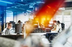 People working in an office
