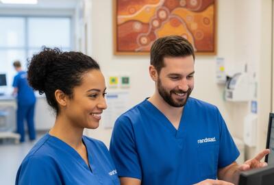 an image of two nurses smiling