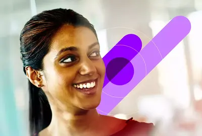 woman smiling at work