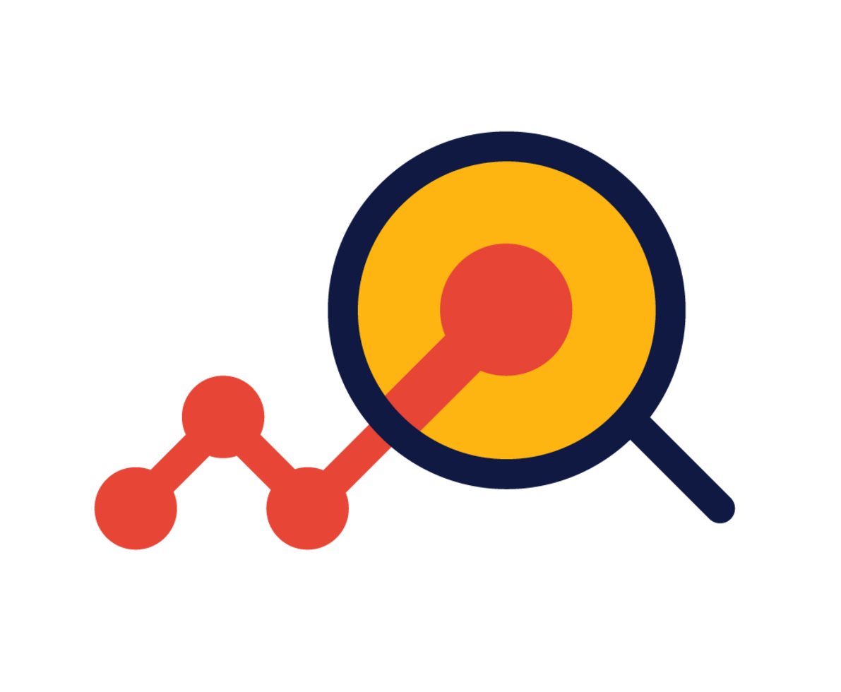 an illustration of a manifying lens looking at data