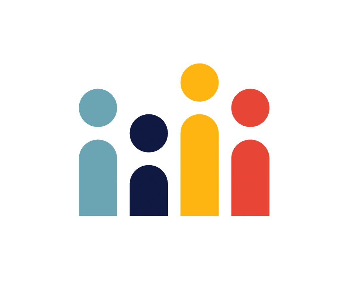 An illustration of 4 people with different heights