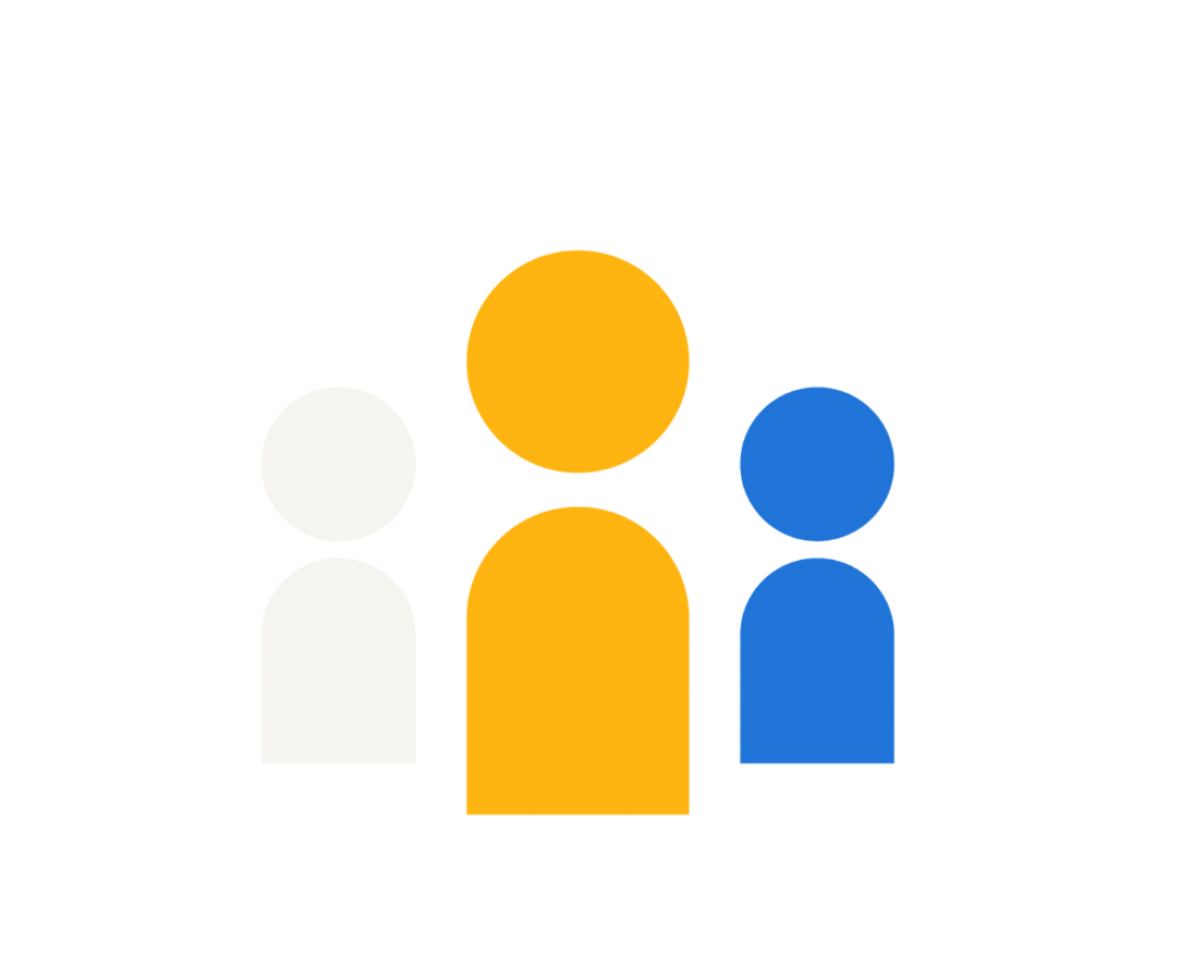 an illustration of three people in different colours an illustration of three people in different colours