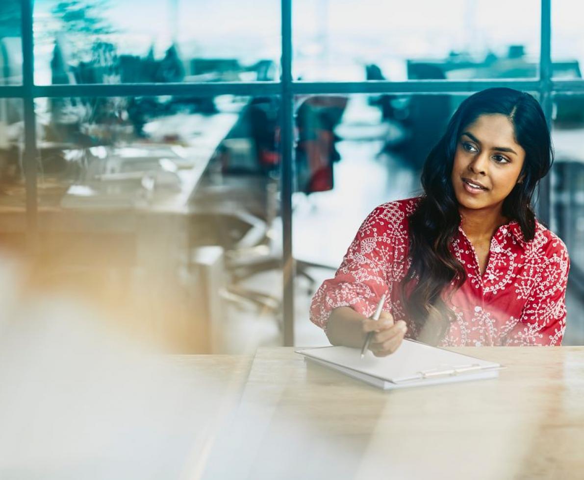 Young woman working in the office