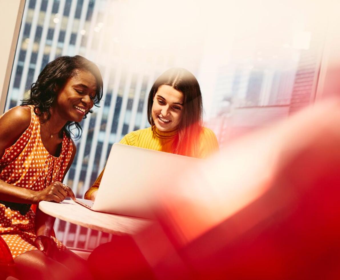 two women working