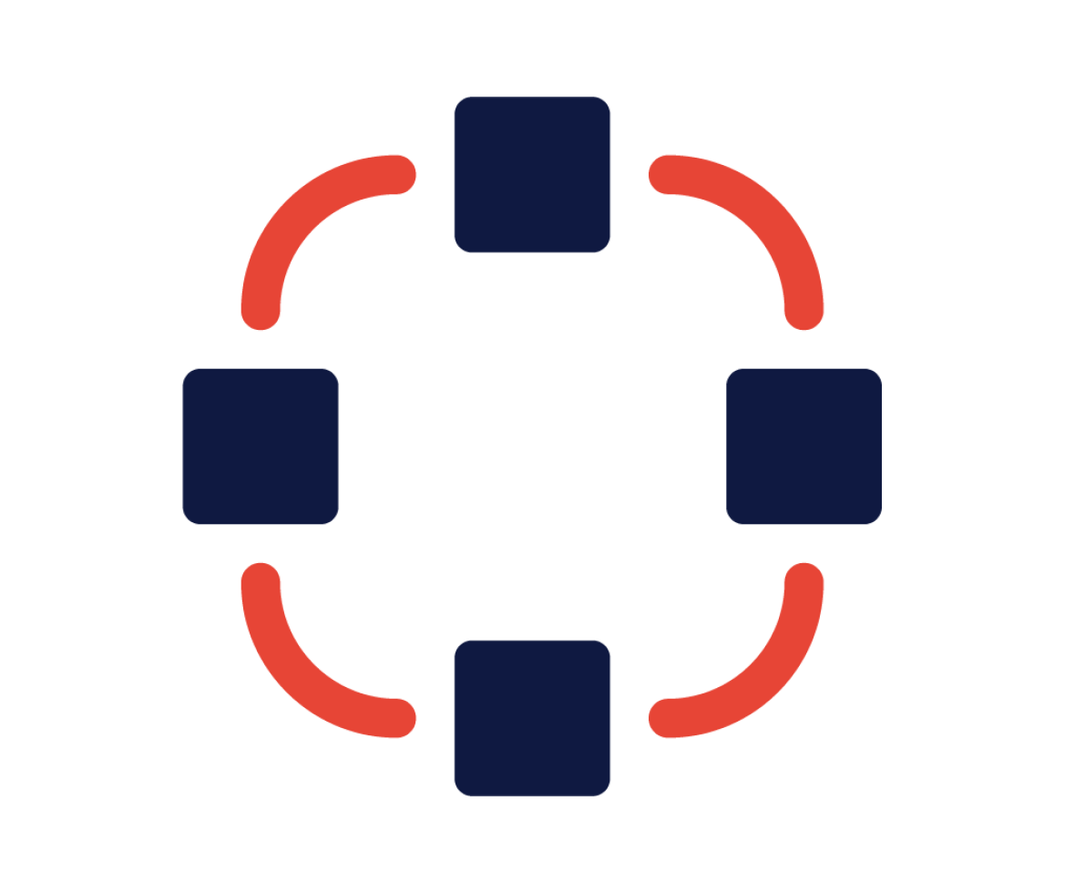 An illustration depicting an IT network