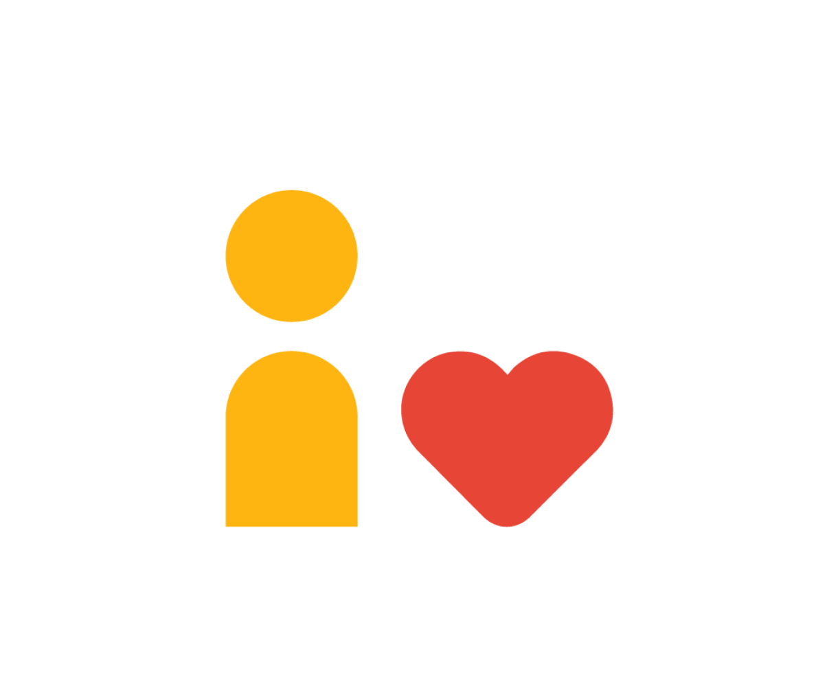 An illustration of a person and a heart An illustration of a person and a heart