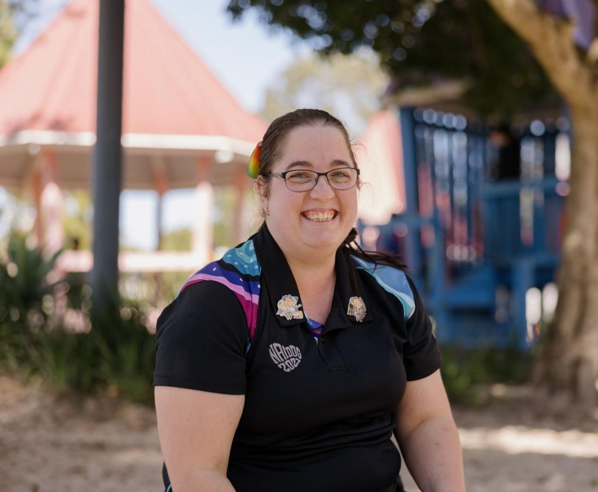 An image of a woman named Katherine smiling 