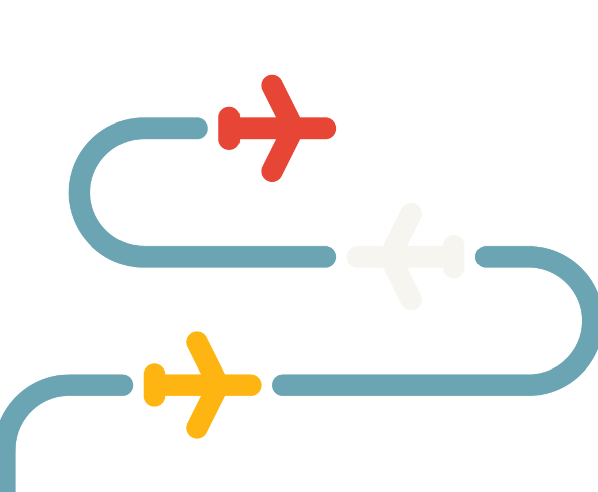 An illustration of an airport