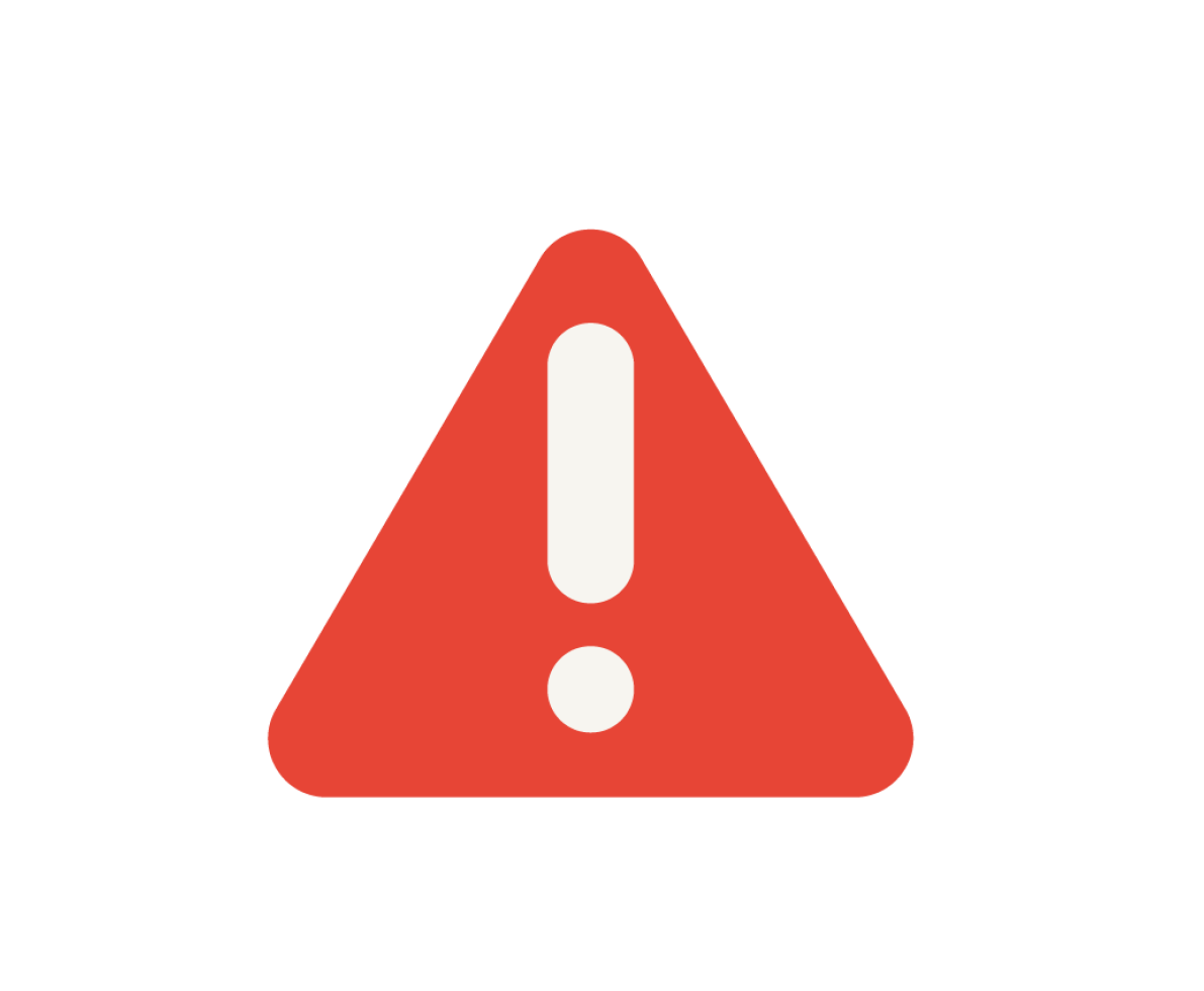 An illustration of a triangle with an exclamation point inside symbolizing a warning