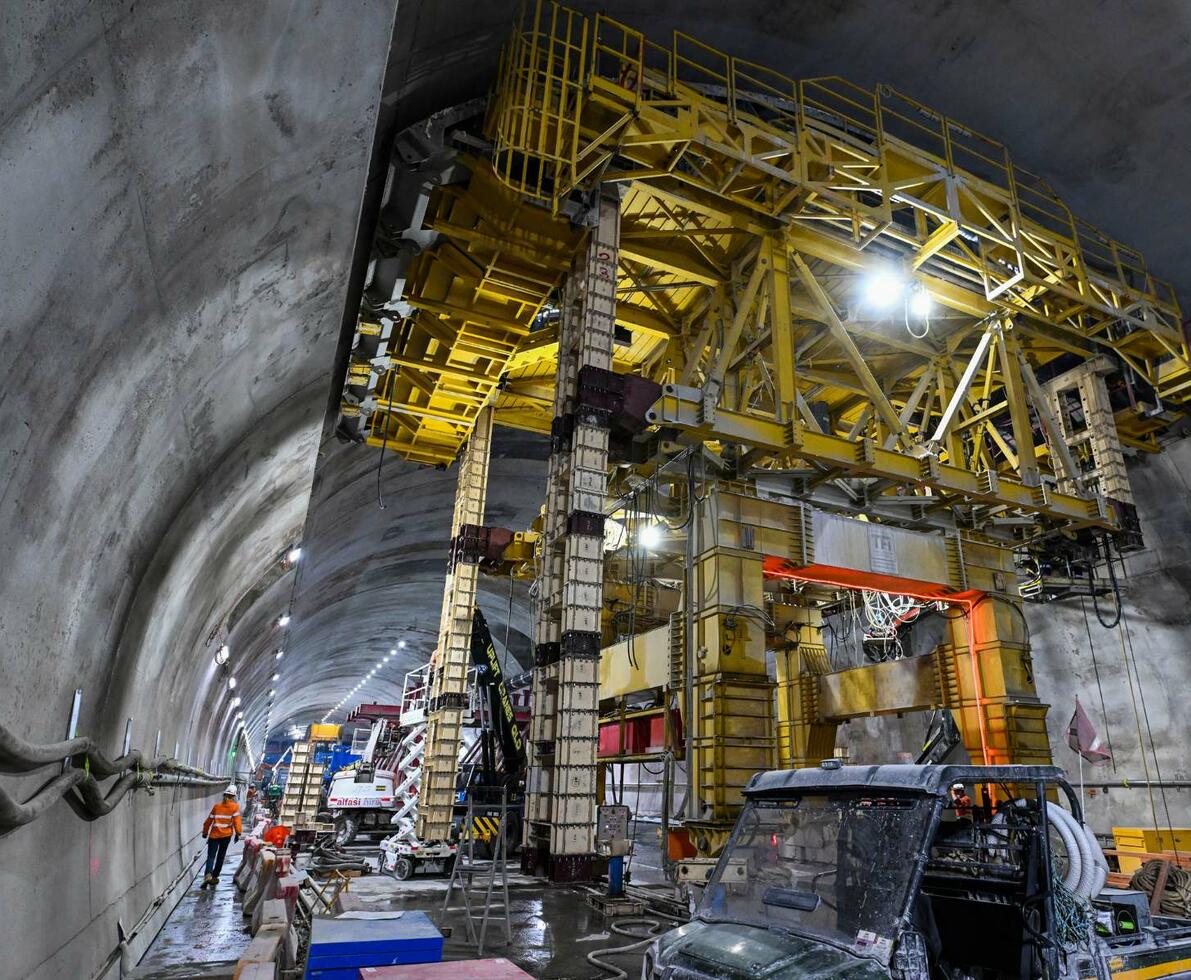 rail engineers working on site