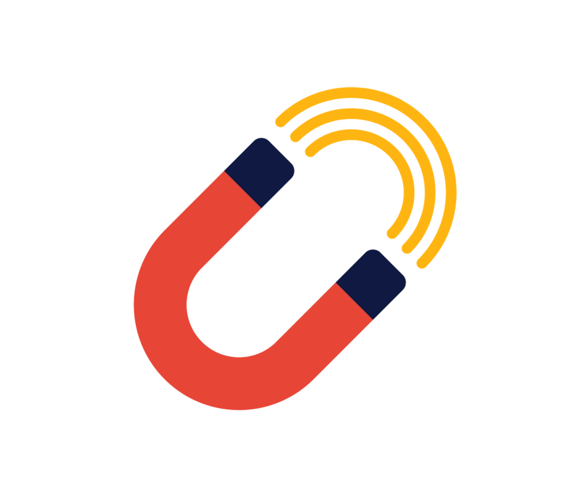 red magnet with yellow attracting lines
