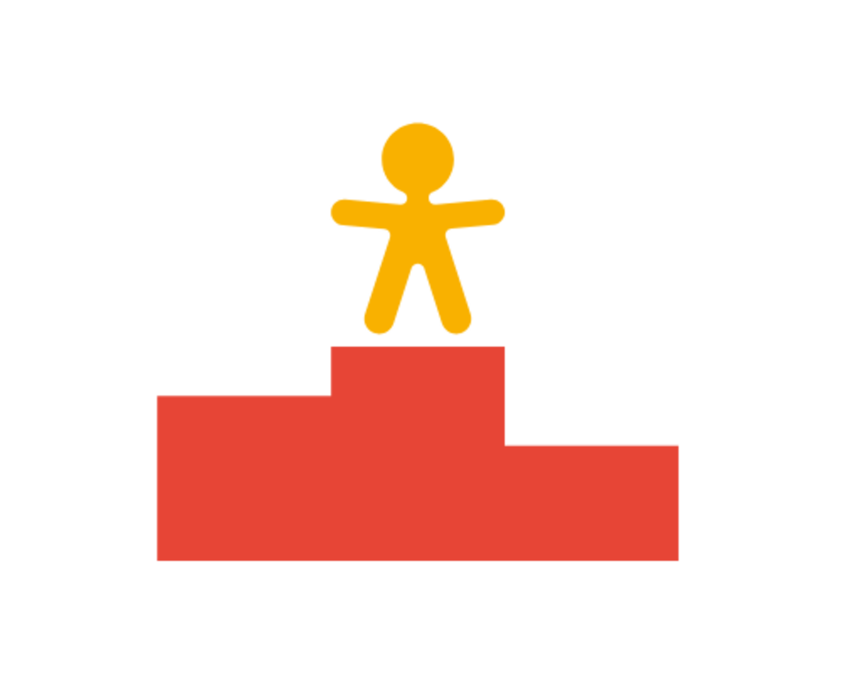an illustration of a human on a platform