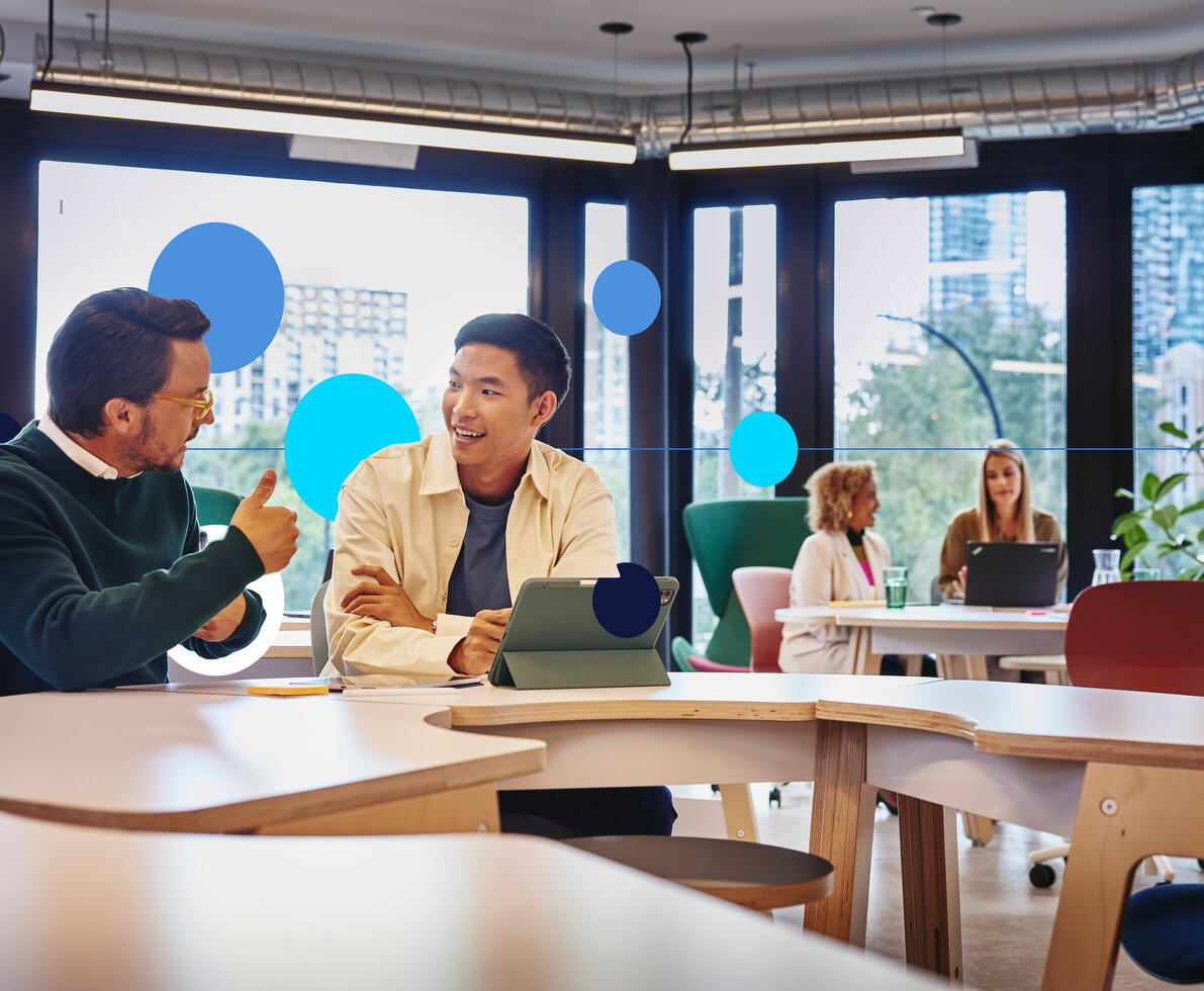 an image of people talking in a cafe