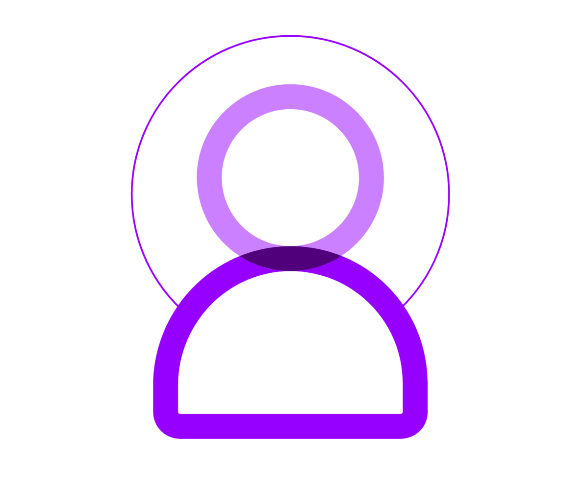 an illustration of a person with a circles in the background