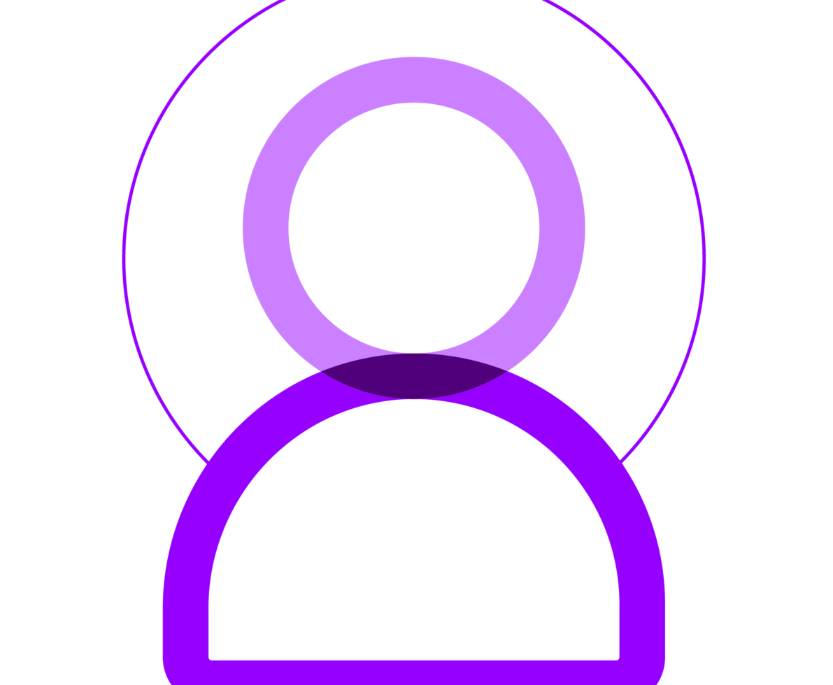illustration of an outline of a person in purple