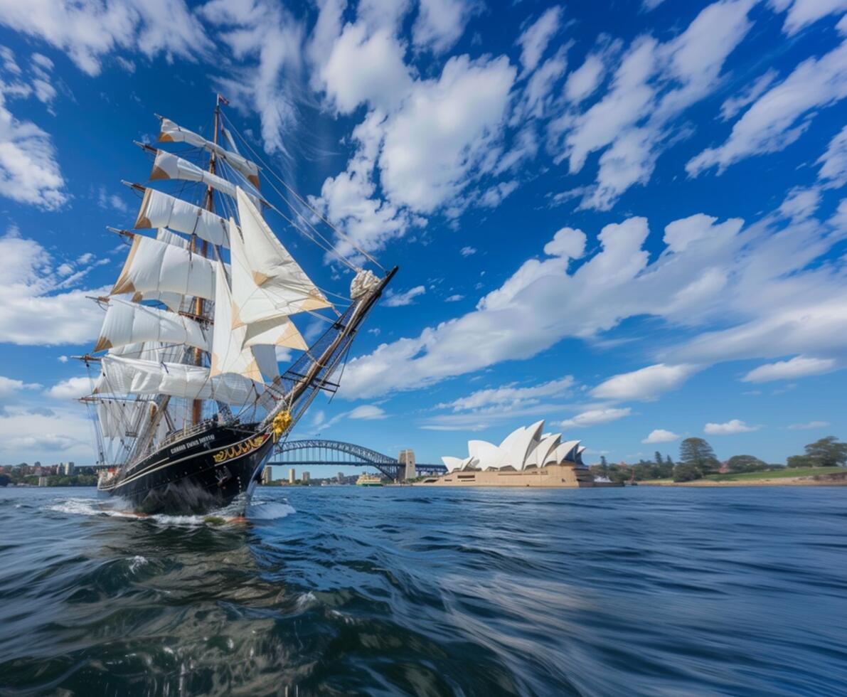 clipper boat sailing in sydney waters