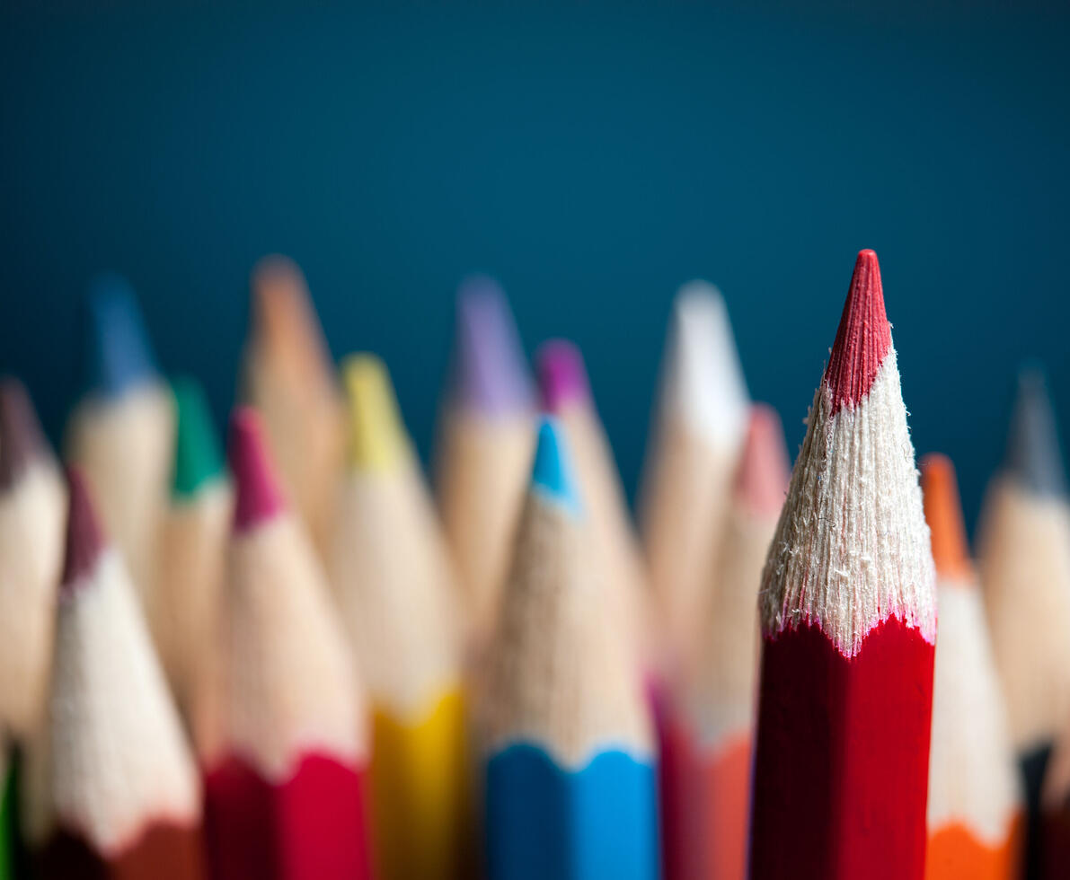 image of a range of coloured pencils