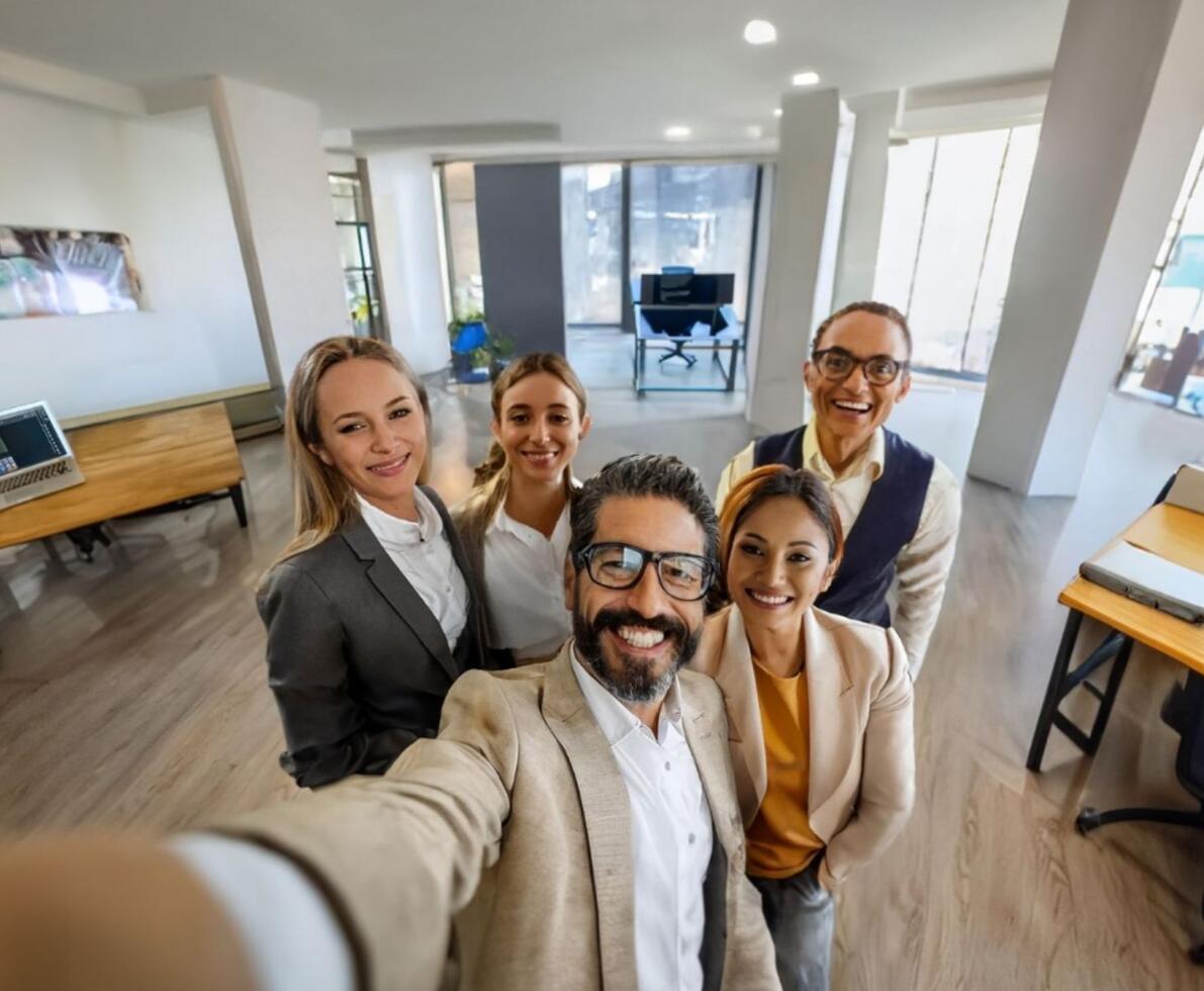 an image of accountants in business attire smiling at the camera