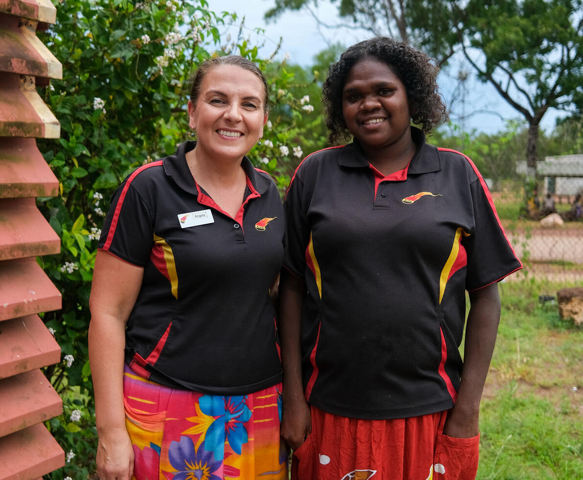 an image of two women smiling
