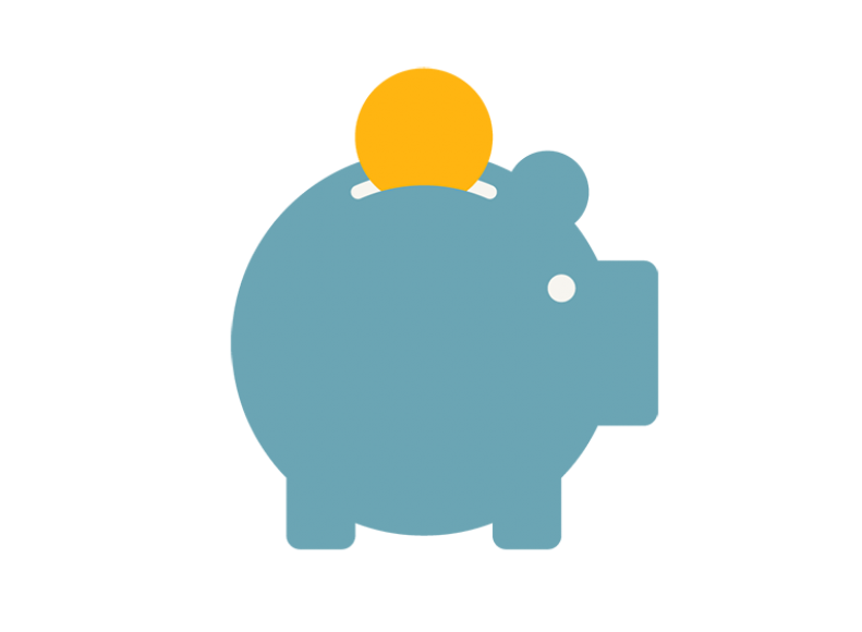 Piggybank illustration with gold coin