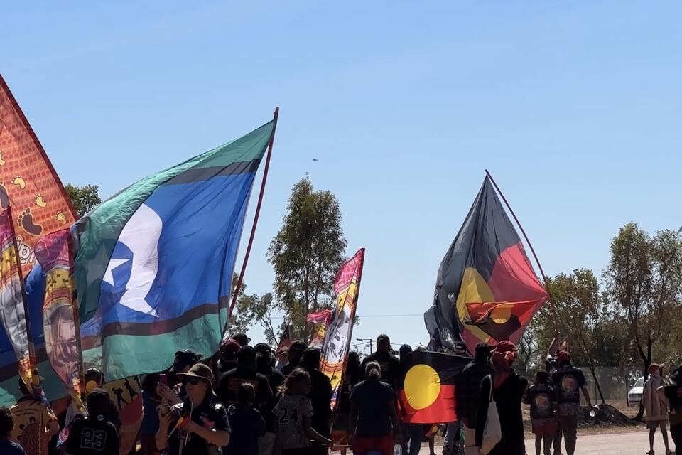 an image of people holding flags