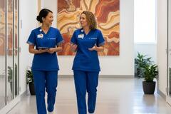 an image of two nurses walking