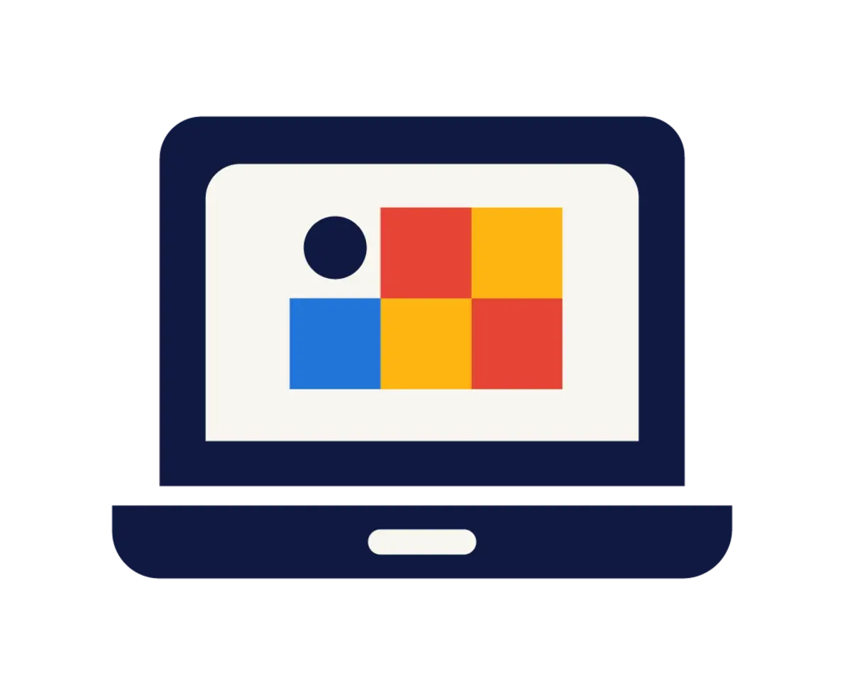 an illustration of a laptop showing a compute software
