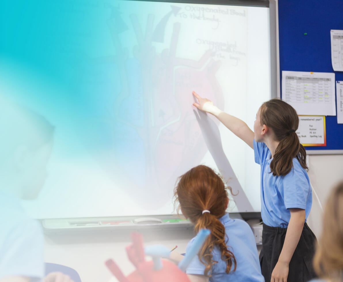 A photo of a student in a STEM class
