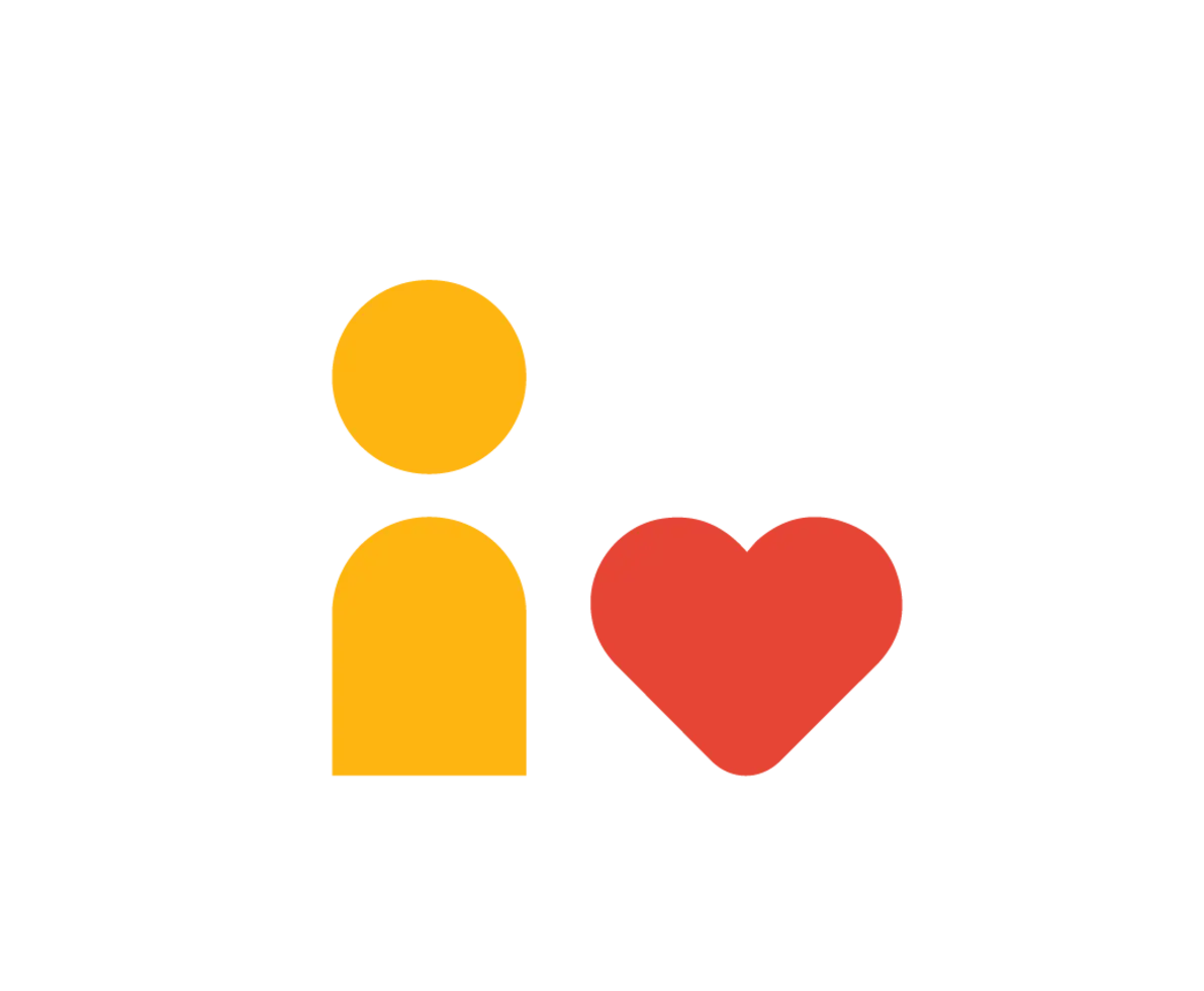 An illustration of a person and a heart