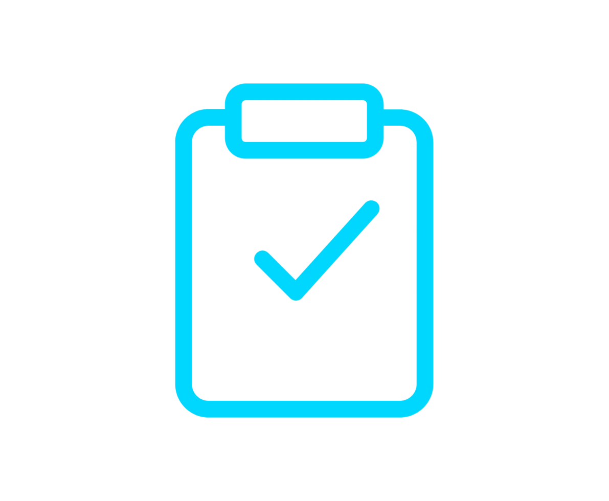 an icon of a clipboard with a checkmark
