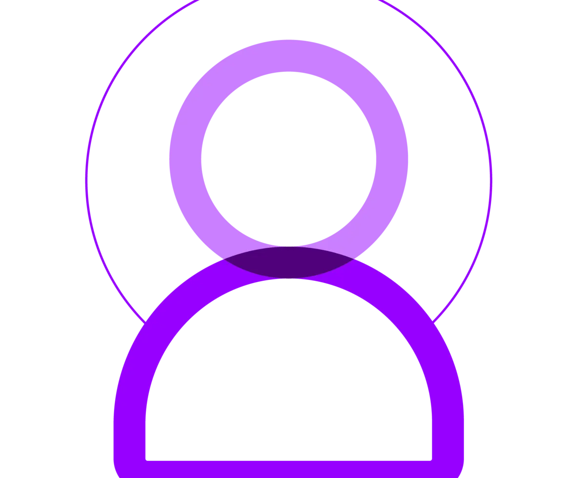illustration of an outline of a person in purple